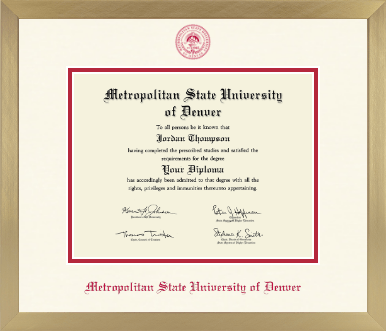 Metropolitan State University of Denver diploma frame - Icon in Chardonnay