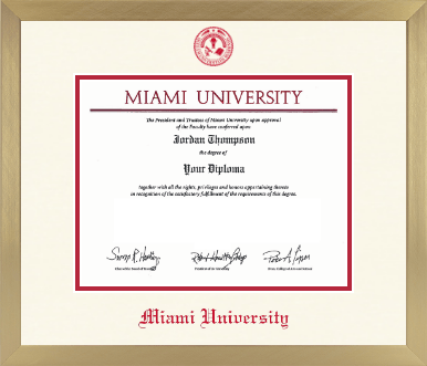 Miami University diploma frame - Icon in Chardonnay