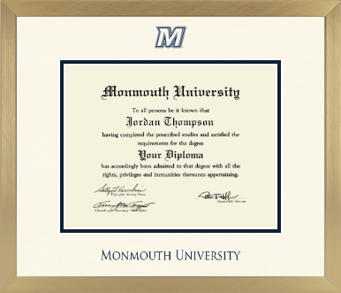 Monmouth University diploma frame - Icon in Chardonnay