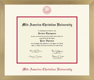 Mid-America Christian University diploma frame - Icon in Chardonnay