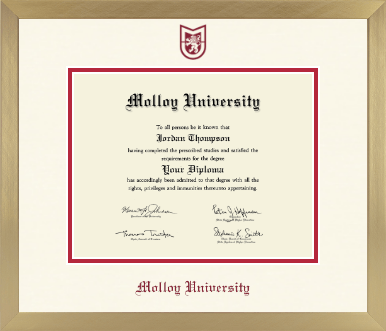 Molloy University diploma frame - Icon in Chardonnay