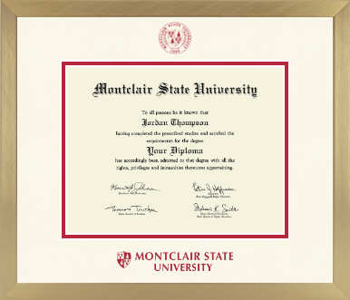 Montclair State University diploma frame - Icon in Chardonnay