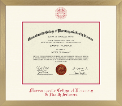 Massachusetts College of Pharmacy & Health Sciences diploma frame - Icon in Chardonnay