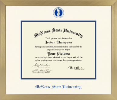 McNeese State University diploma frame - Icon in Chardonnay