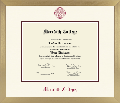 Meredith College diploma frame - Icon in Chardonnay