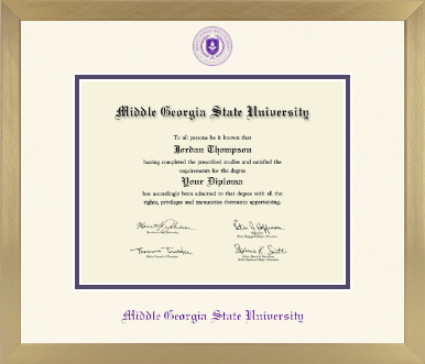 Middle Georgia State University diploma frame - Icon in Chardonnay