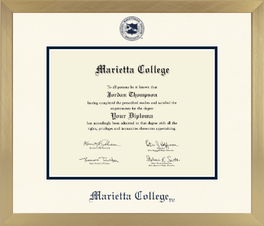 Marietta College diploma frame - Icon in Chardonnay