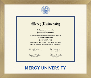 Mercy University diploma frame - Icon in Chardonnay