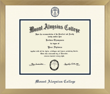 Mount Aloysius College diploma frame - Icon in Chardonnay