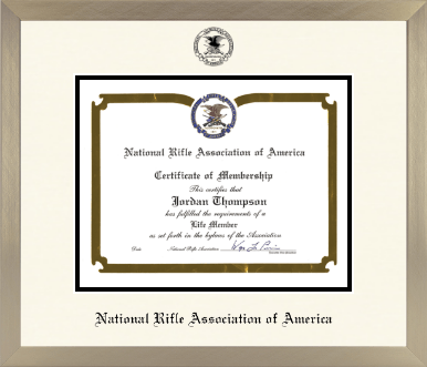 National Rifle Association of America diploma frame - Icon in Light Champagne