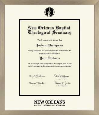 New Orleans Baptist Theological Seminary diploma frame - Icon in Light Champagne