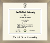 Norfolk State University diploma frame - Icon in Light Champagne