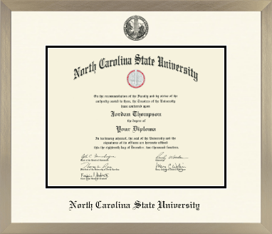 North Carolina State University diploma frame - Icon in Light Champagne