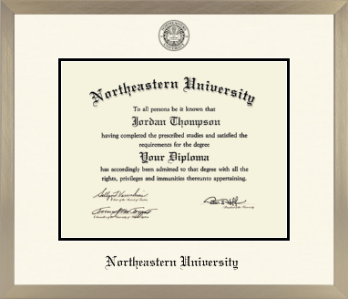 Northeastern University diploma frame - Icon in Light Champagne