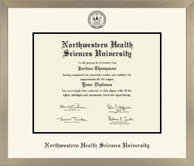 Northwestern Health Sciences University diploma frame - Icon in Light Champagne