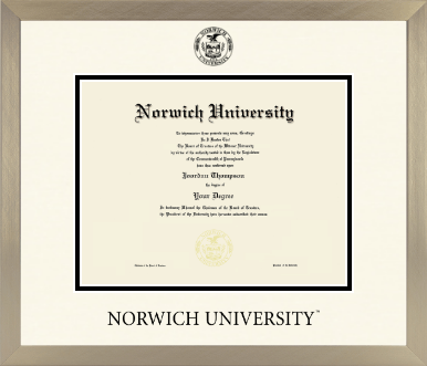 Norwich University diploma frame - Icon in Light Champagne