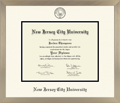New Jersey City University diploma frame - Icon in Light Champagne