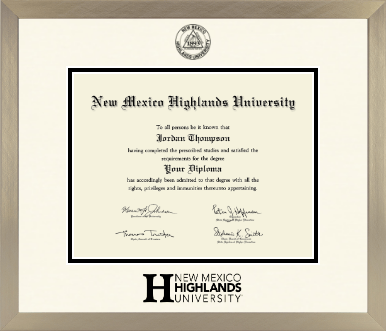 New Mexico Highlands University diploma frame - Icon in Light Champagne