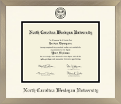 North Carolina Wesleyan University diploma frame - Icon in Light Champagne