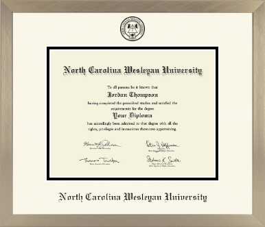 North Carolina Wesleyan University diploma frame - Icon in Light Champagne