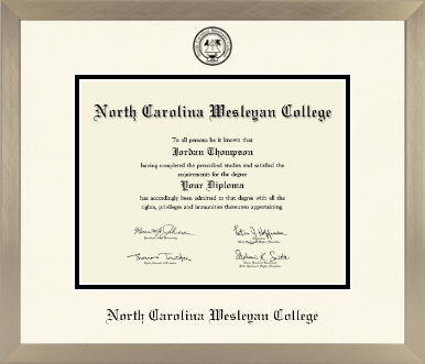 North Carolina Wesleyan College diploma frame - Icon in Light Champagne