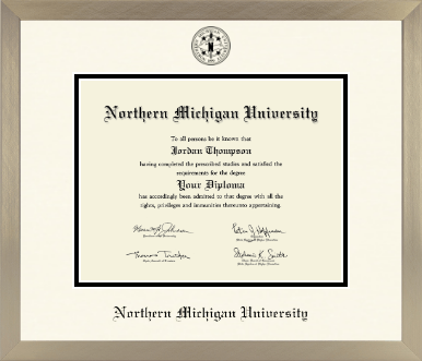 Northern Michigan University diploma frame - Icon in Light Champagne