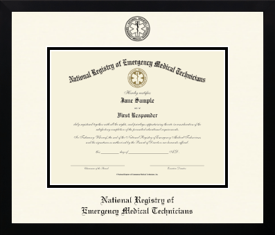 National Registry of Emergency Medical Technicians diploma frame - Icon in Gotham