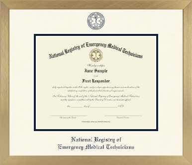 National Registry of Emergency Medical Technicians diploma frame - Icon in Chardonnay