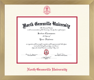 North Greenville University diploma frame - Icon in Chardonnay