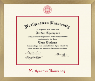 Northeastern University diploma frame - Icon in Chardonnay