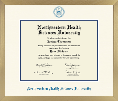 Northwestern Health Sciences University diploma frame - Icon in Chardonnay