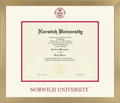 Norwich University diploma frame - Icon in Chardonnay
