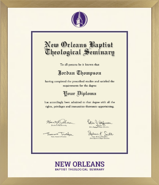 New Orleans Baptist Theological Seminary diploma frame - Icon in Chardonnay