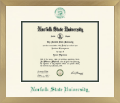 Norfolk State University diploma frame - Icon in Chardonnay