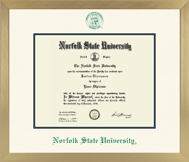 Norfolk State University diploma frame - Icon in Chardonnay