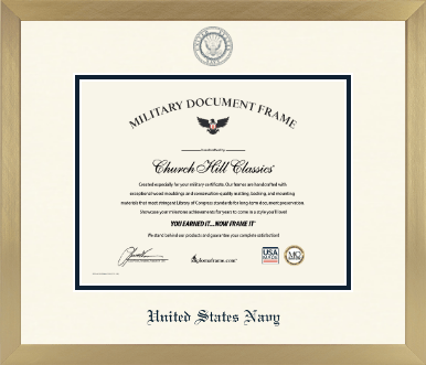 United States Navy diploma frame - Icon in Chardonnay