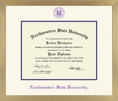 Northwestern State University diploma frame - Icon in Chardonnay