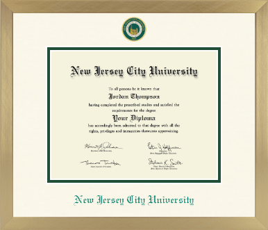 New Jersey City University diploma frame - Icon in Chardonnay