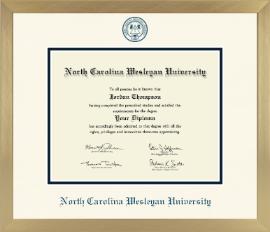 North Carolina Wesleyan University diploma frame - Icon in Chardonnay