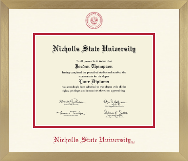 Nicholls State University diploma frame - Icon in Chardonnay