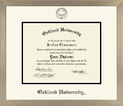 Oakland University diploma frame - Icon in Light Champagne