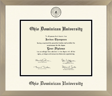 Ohio Dominican University diploma frame - Icon in Light Champagne