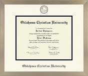 Oklahoma Christian University diploma frame - Icon in Light Champagne