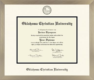 Oklahoma Christian University diploma frame - Icon in Light Champagne