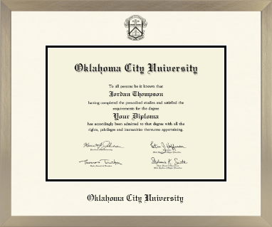 Oklahoma City University diploma frame - Icon in Light Champagne