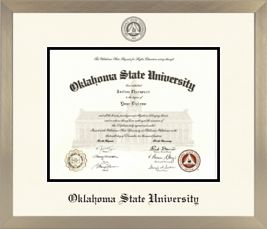 Oklahoma State University diploma frame - Icon in Light Champagne