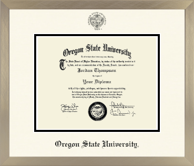 Oregon State University diploma frame - Icon in Light Champagne