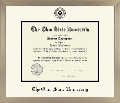 The Ohio State University diploma frame - Icon in Light Champagne