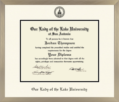 Our Lady of the Lake University diploma frame - Icon in Light Champagne