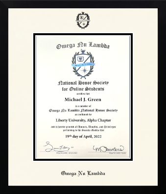 Omega Nu Lambda diploma frame - Icon in Gotham